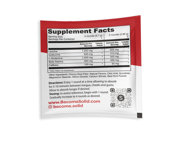Solid Fruit Punch Back Sachet Supplement Facts - Become Solid