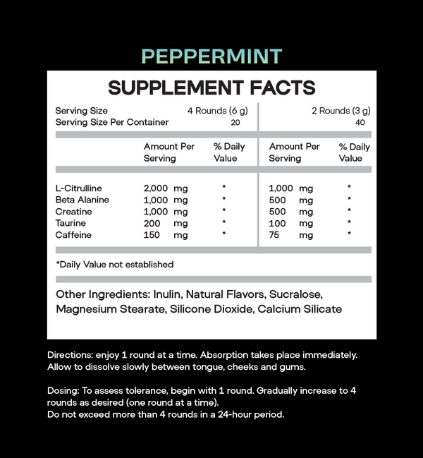 Pre-workout Mints & Sours | 80 Dissolvable Rounds